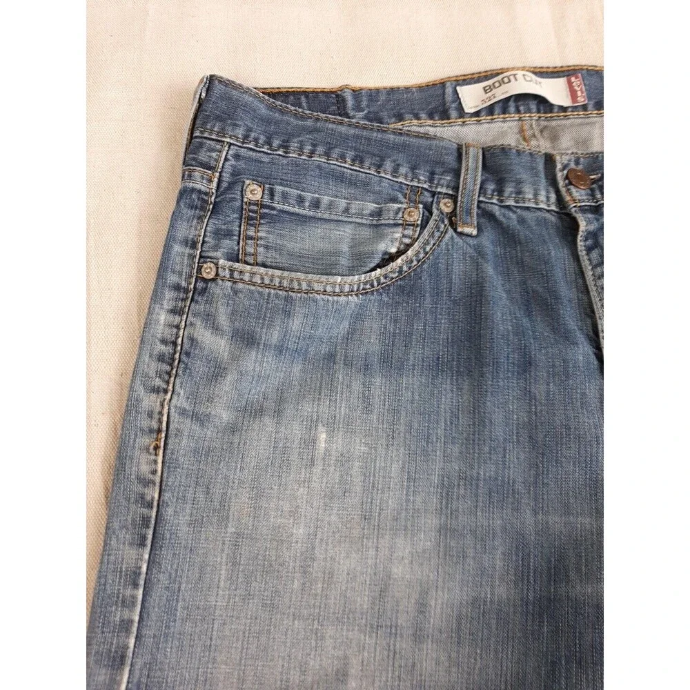Levis 527 Jeans Mens 34 35x32 Boot Distressed Thrashed Mid Rise‎ Cowboy Western